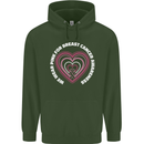 Breast Cancer Awareness I Wear Pink Childrens Kids Hoodie Forest Green