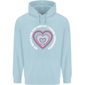 Breast Cancer Awareness I Wear Pink Childrens Kids Hoodie Light Blue