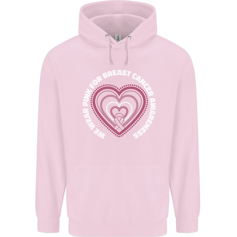 Breast Cancer Awareness I Wear Pink Childrens Kids Hoodie Light Pink