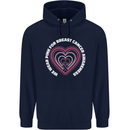 Breast Cancer Awareness I Wear Pink Childrens Kids Hoodie Navy Blue