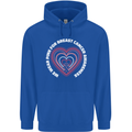 Breast Cancer Awareness I Wear Pink Childrens Kids Hoodie Royal Blue