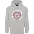 Breast Cancer Awareness I Wear Pink Childrens Kids Hoodie Sports Grey