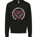 Breast Cancer Awareness I Wear Pink Kids Sweatshirt Jumper Black