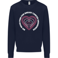 Breast Cancer Awareness I Wear Pink Kids Sweatshirt Jumper Navy Blue