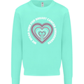 Breast Cancer Awareness I Wear Pink Kids Sweatshirt Jumper Peppermint