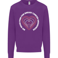 Breast Cancer Awareness I Wear Pink Kids Sweatshirt Jumper Purple
