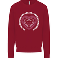 Breast Cancer Awareness I Wear Pink Kids Sweatshirt Jumper Red