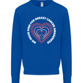 Breast Cancer Awareness I Wear Pink Kids Sweatshirt Jumper Royal Blue