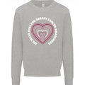 Breast Cancer Awareness I Wear Pink Kids Sweatshirt Jumper Sports Grey