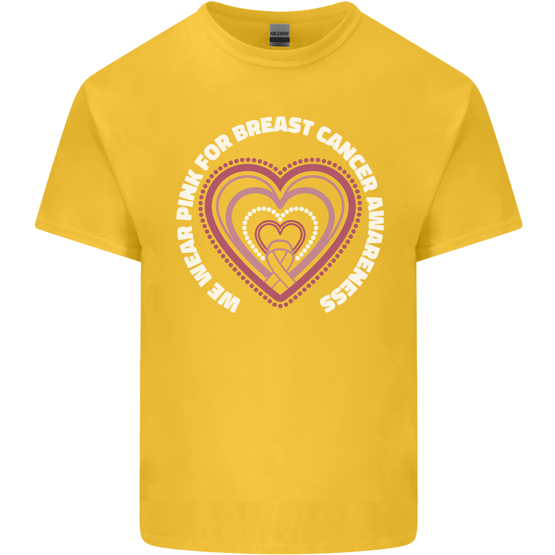 Breast Cancer Awareness I Wear Pink Kids T-Shirt Childrens Yellow