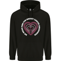 Breast Cancer Awareness I Wear Pink Mens 80% Cotton Hoodie Black