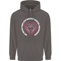 Breast Cancer Awareness I Wear Pink Mens 80% Cotton Hoodie Charcoal