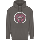 Breast Cancer Awareness I Wear Pink Mens 80% Cotton Hoodie Charcoal
