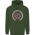 Breast Cancer Awareness I Wear Pink Mens 80% Cotton Hoodie Forest Green