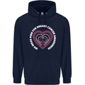 Breast Cancer Awareness I Wear Pink Mens 80% Cotton Hoodie Navy Blue