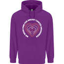 Breast Cancer Awareness I Wear Pink Mens 80% Cotton Hoodie Purple
