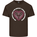 Breast Cancer Awareness I Wear Pink Mens Cotton T-Shirt Tee Top Dark Chocolate