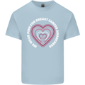 Breast Cancer Awareness I Wear Pink Mens Cotton T-Shirt Tee Top Light Blue