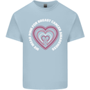 Breast Cancer Awareness I Wear Pink Mens Cotton T-Shirt Tee Top Light Blue