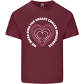 Breast Cancer Awareness I Wear Pink Mens Cotton T-Shirt Tee Top Maroon