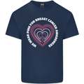 Breast Cancer Awareness I Wear Pink Mens Cotton T-Shirt Tee Top Navy Blue