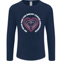 Breast Cancer Awareness I Wear Pink Mens Long Sleeve T-Shirt Navy Blue