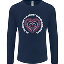 Breast Cancer Awareness I Wear Pink Mens Long Sleeve T-Shirt Navy Blue