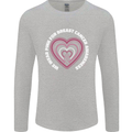 Breast Cancer Awareness I Wear Pink Mens Long Sleeve T-Shirt Sports Grey