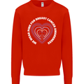 Breast Cancer Awareness I Wear Pink Mens Sweatshirt Jumper Bright Red