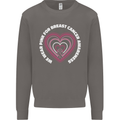 Breast Cancer Awareness I Wear Pink Mens Sweatshirt Jumper Charcoal
