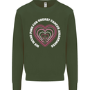 Breast Cancer Awareness I Wear Pink Mens Sweatshirt Jumper Forest Green