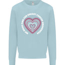 Breast Cancer Awareness I Wear Pink Mens Sweatshirt Jumper Light Blue