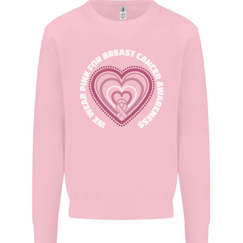 Breast Cancer Awareness I Wear Pink Mens Sweatshirt Jumper Light Pink
