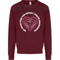 Breast Cancer Awareness I Wear Pink Mens Sweatshirt Jumper Maroon