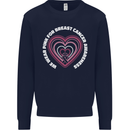 Breast Cancer Awareness I Wear Pink Mens Sweatshirt Jumper Navy Blue