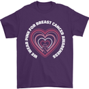 Breast Cancer Awareness I Wear Pink Mens T-Shirt 100% Cotton Purple