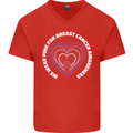 Breast Cancer Awareness I Wear Pink Mens V-Neck Cotton T-Shirt Red