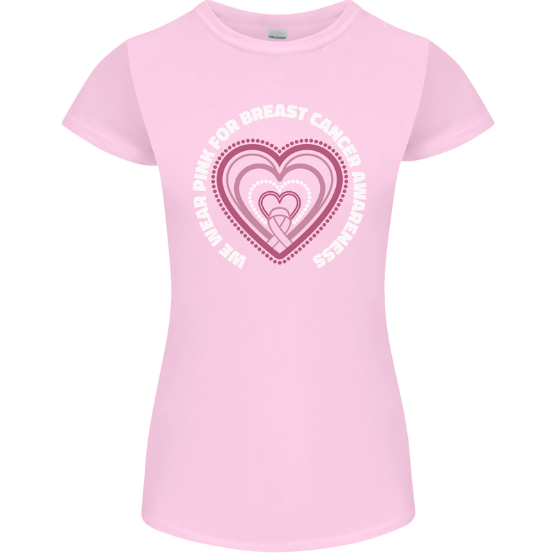 Breast Cancer Awareness I Wear Pink Womens Petite Cut T-Shirt Light Pink