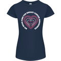 Breast Cancer Awareness I Wear Pink Womens Petite Cut T-Shirt Navy Blue