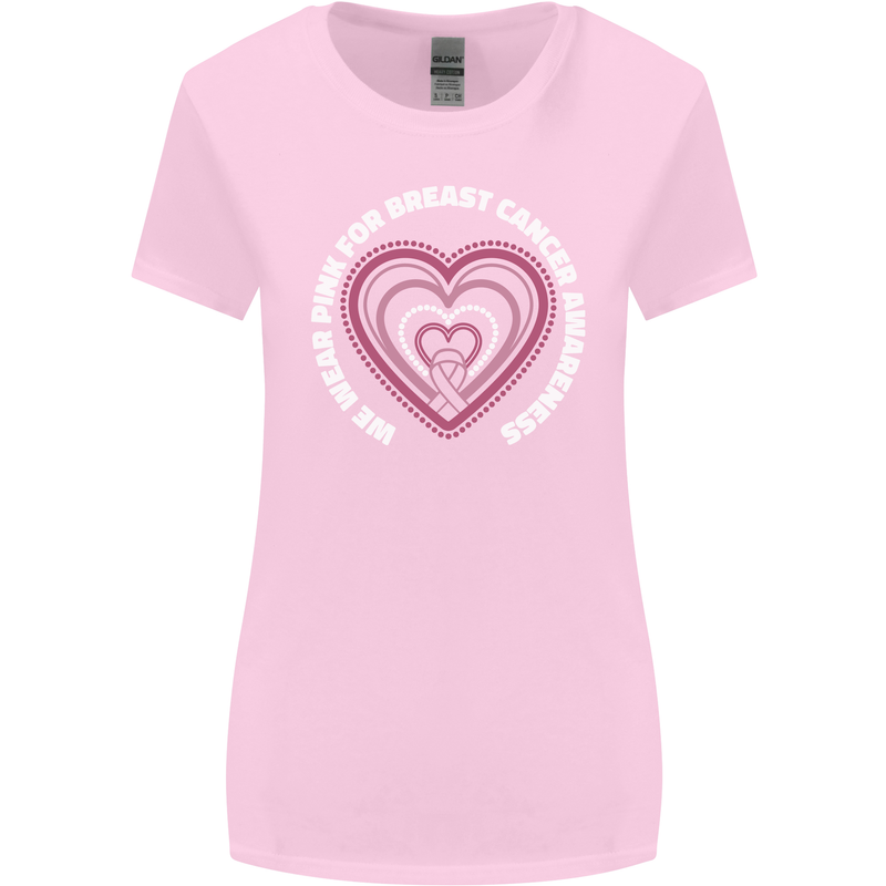 Breast Cancer Awareness I Wear Pink Womens Wider Cut T-Shirt Light Pink