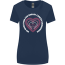 Breast Cancer Awareness I Wear Pink Womens Wider Cut T-Shirt Navy Blue