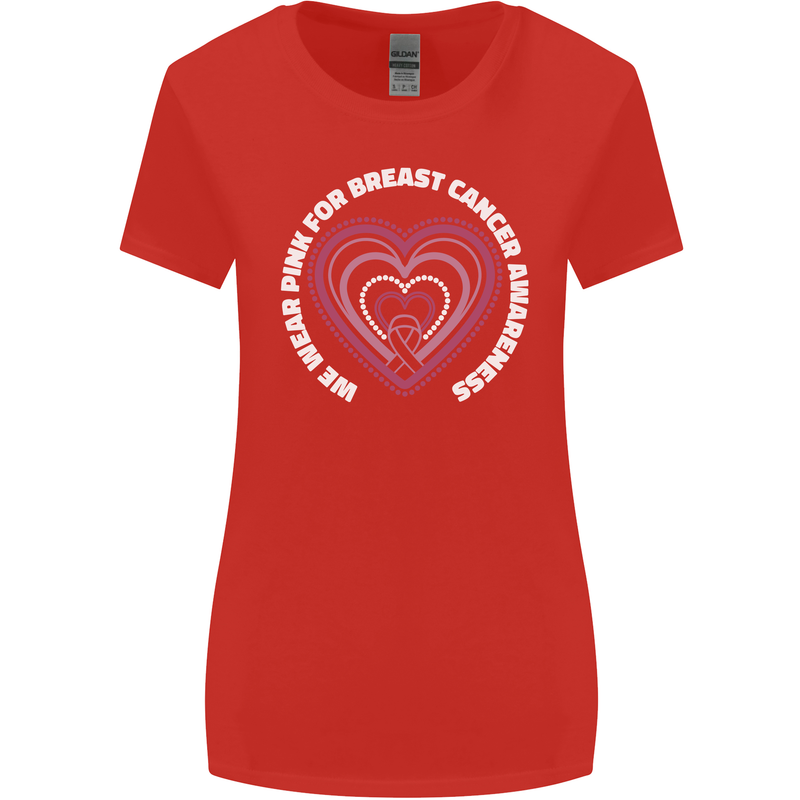 Breast Cancer Awareness I Wear Pink Womens Wider Cut T-Shirt Red