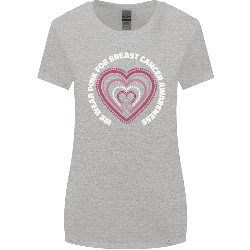 Breast Cancer Awareness I Wear Pink Womens Wider Cut T-Shirt Sports Grey