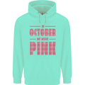 Breast Cancer Awareness In October Pink Childrens Kids Hoodie Peppermint
