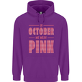 Breast Cancer Awareness In October Pink Childrens Kids Hoodie Purple