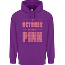 Breast Cancer Awareness In October Pink Childrens Kids Hoodie Purple