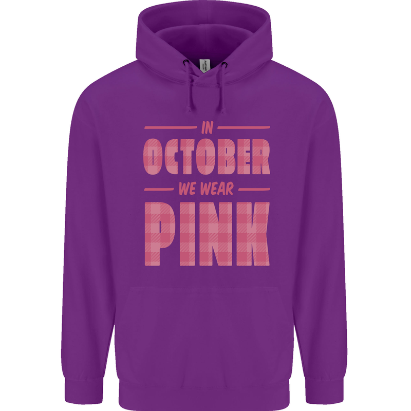Breast Cancer Awareness In October Pink Childrens Kids Hoodie Purple