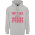 Breast Cancer Awareness In October Pink Childrens Kids Hoodie Sports Grey