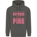 Breast Cancer Awareness In October Pink Childrens Kids Hoodie Storm Grey
