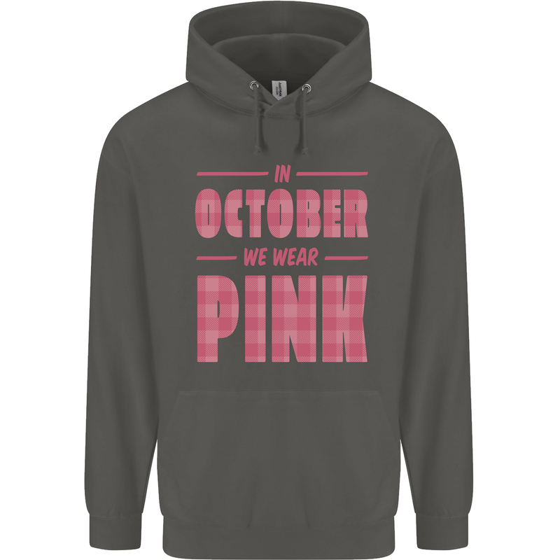 Breast Cancer Awareness In October Pink Childrens Kids Hoodie Storm Grey